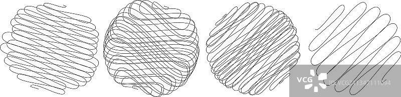 随机的卷曲缠绕线条涂鸦图片素材