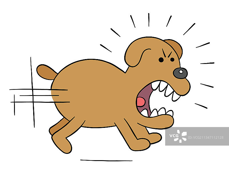 卡通愤怒的狗追逐图片素材