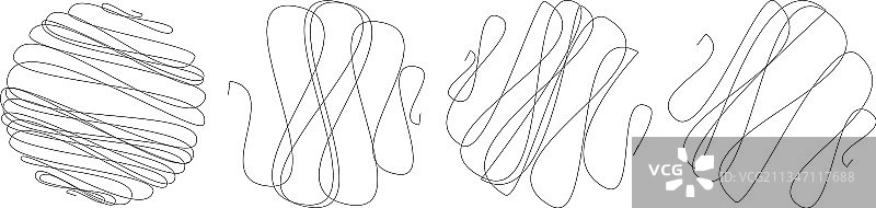 随机的卷曲缠绕线条涂鸦图片素材