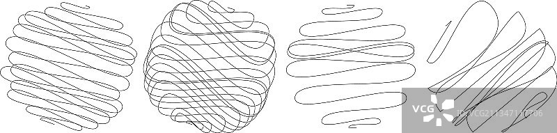 随机的卷曲缠绕线条涂鸦图片素材