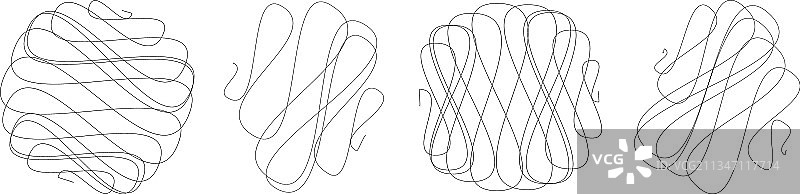 随机的卷曲缠绕线条涂鸦图片素材