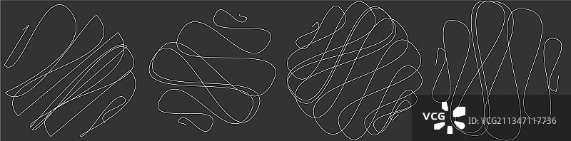 随机的卷曲缠绕线条涂鸦图片素材