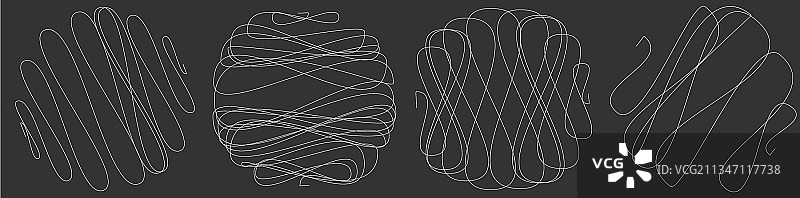 随机的卷曲缠绕线条涂鸦图片素材