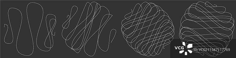 随机的卷曲缠绕线条涂鸦图片素材
