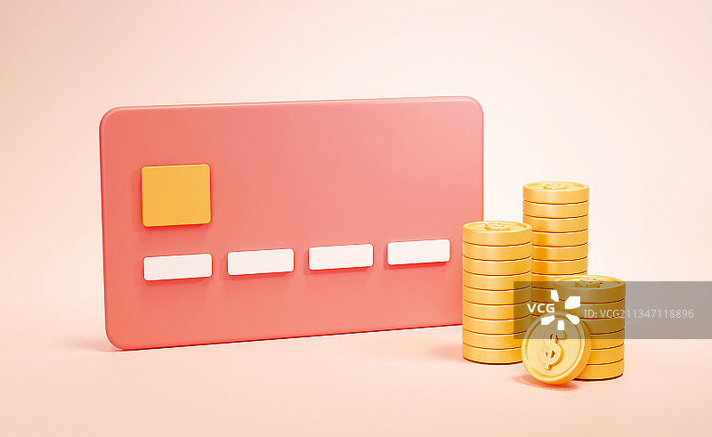 信用卡返现概念三维插画图片素材