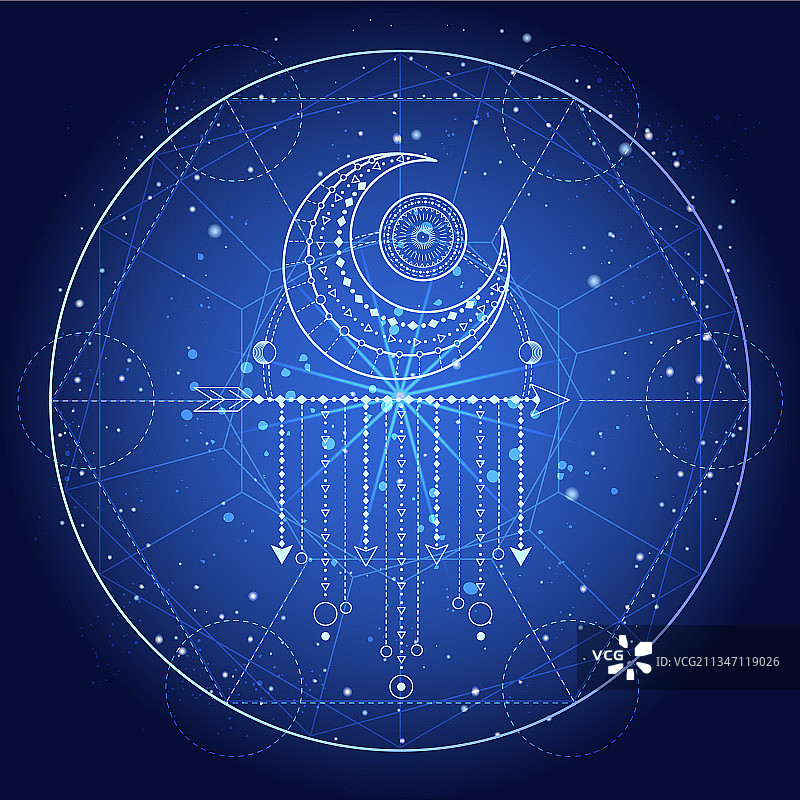 抽象背景上的神圣或神秘符号图片素材