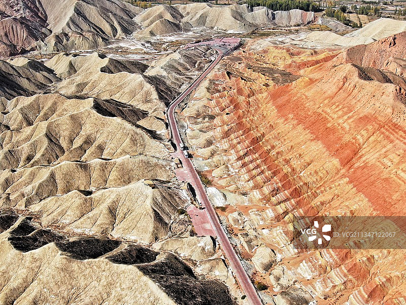 张掖丹霞国家地质公园航拍全景图片素材