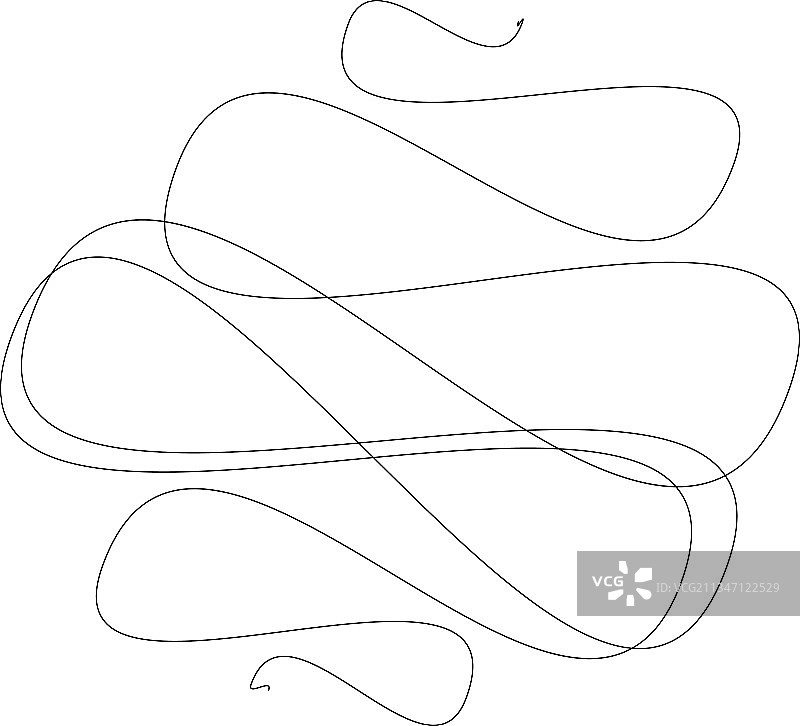 随机的卷曲缠绕线条涂鸦图片素材