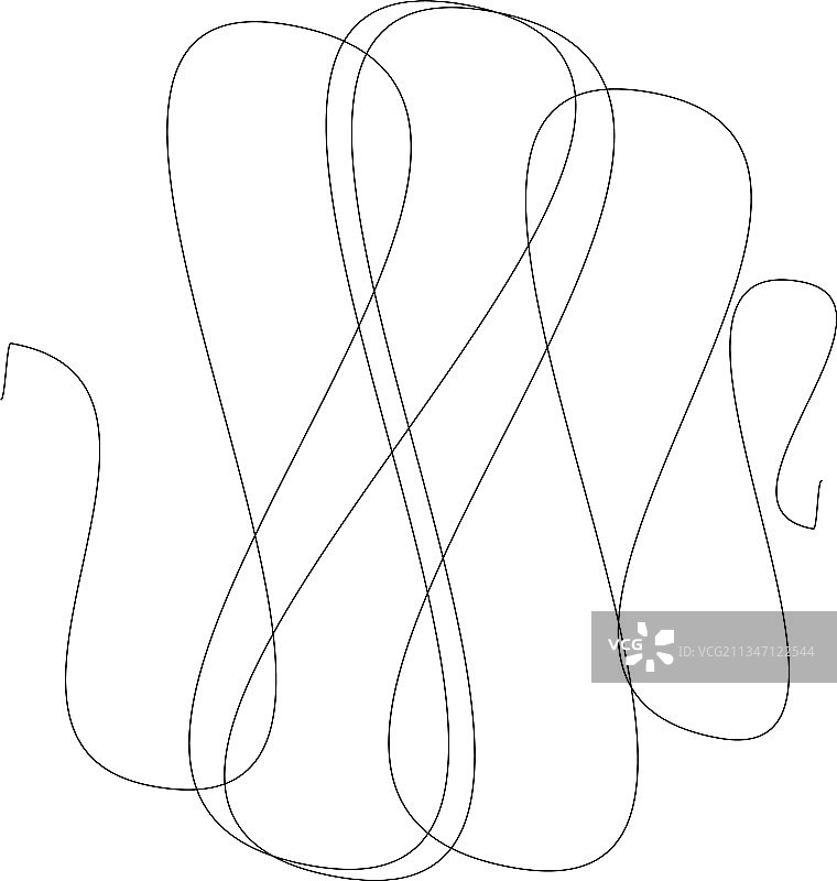 随机的卷曲缠绕线条涂鸦图片素材