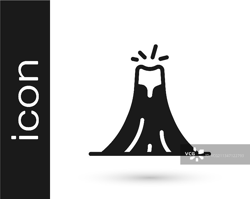 火山爆发与熔岩黑色图标图片素材