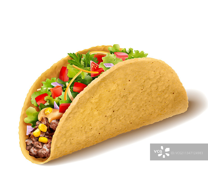 三维写实墨西哥玉米卷饼图片素材