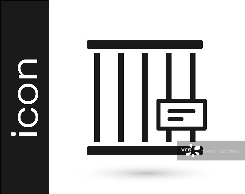 白色背景上的黑色动物笼子图标图片素材