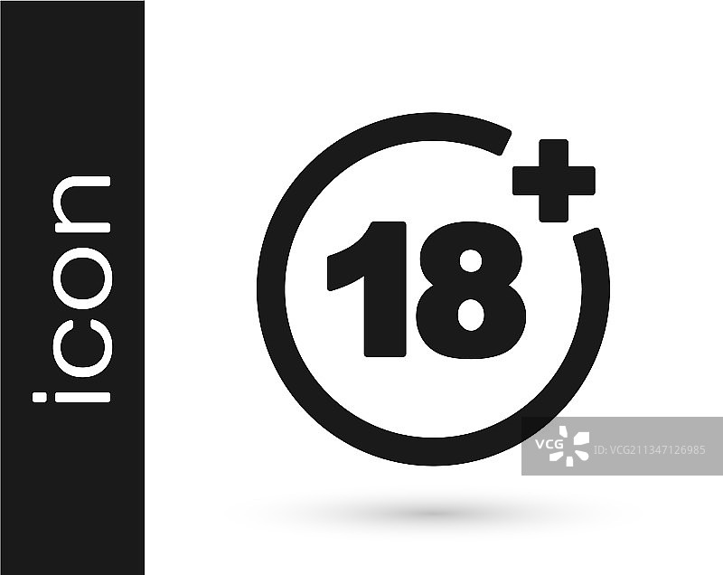黑色+18电影图标（白色背景）图片素材