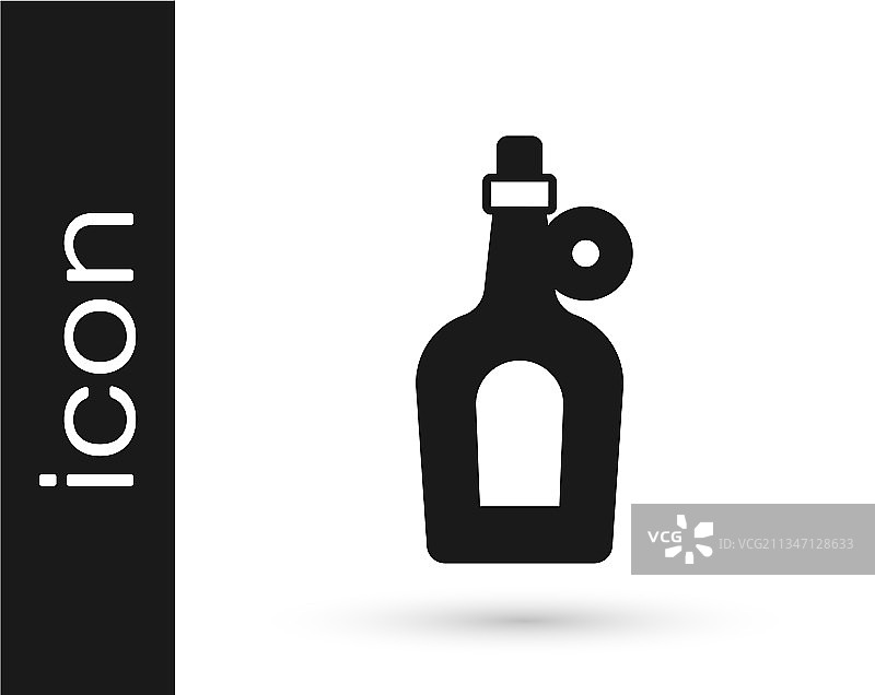 白色背景上的黑色枫糖浆瓶子图标图片素材