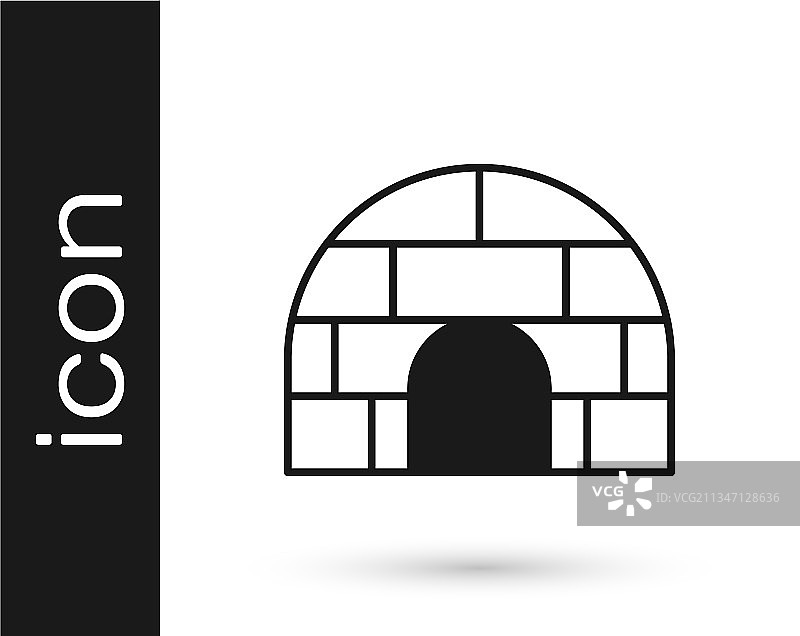 白色背景上的黑色冰屋图标图片素材