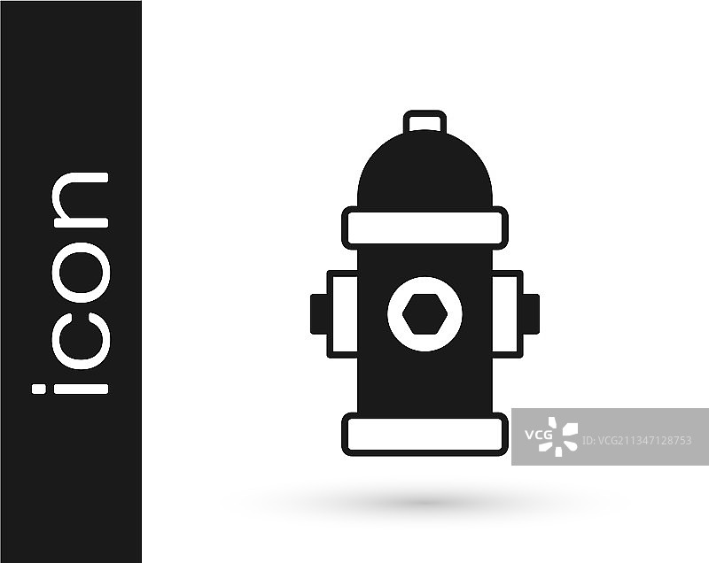 白色背景上的黑色消防栓图标图片素材