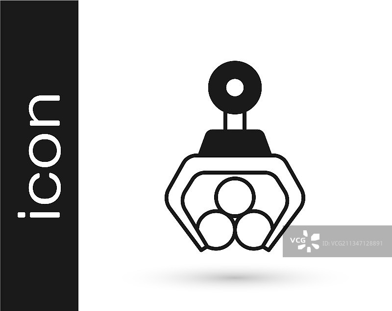 抓木机起重机原木图标图片素材