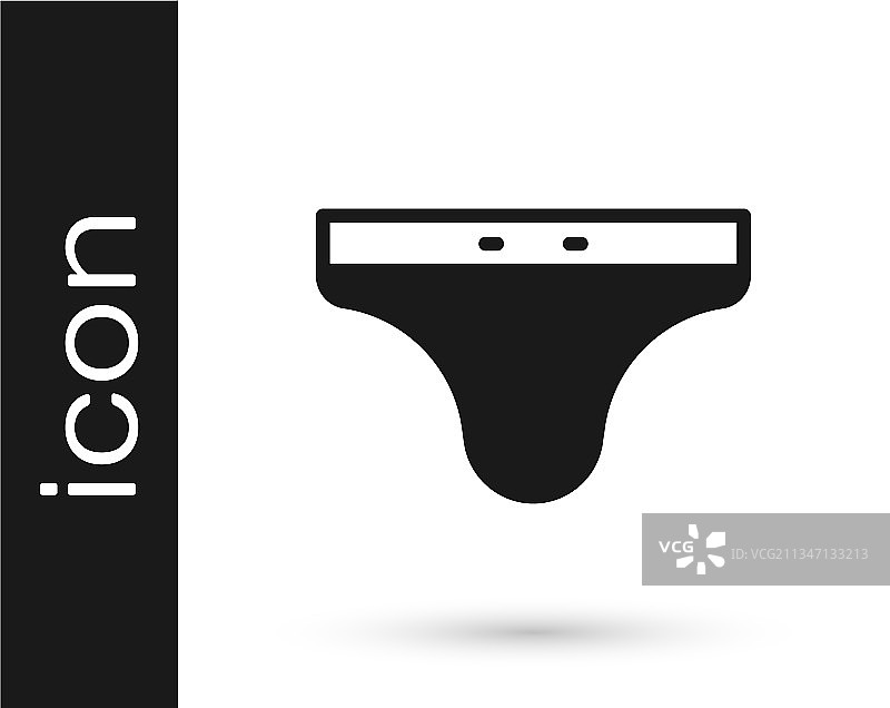 白色背景上的黑色泳裤图标图片素材