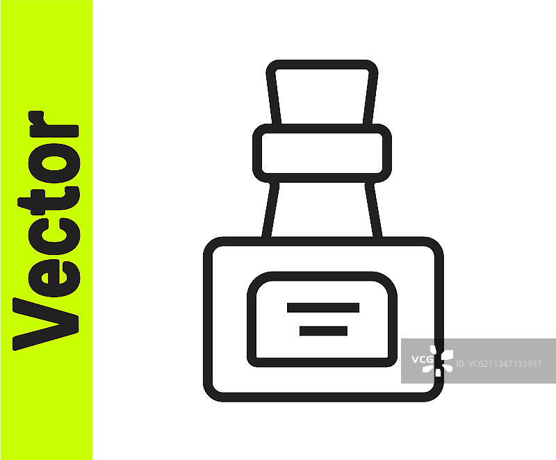 黑色线条药剂瓶图标图片素材
