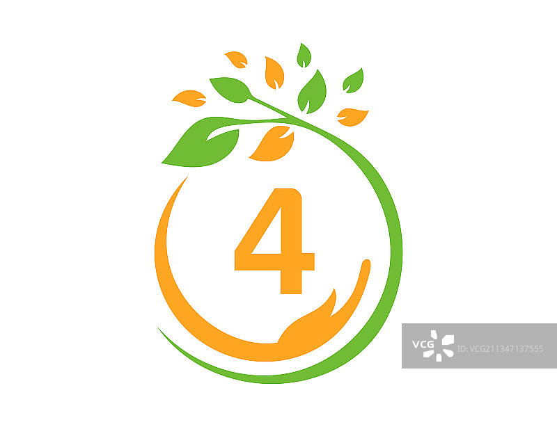 手掌树叶四字概念慈善标志图片素材