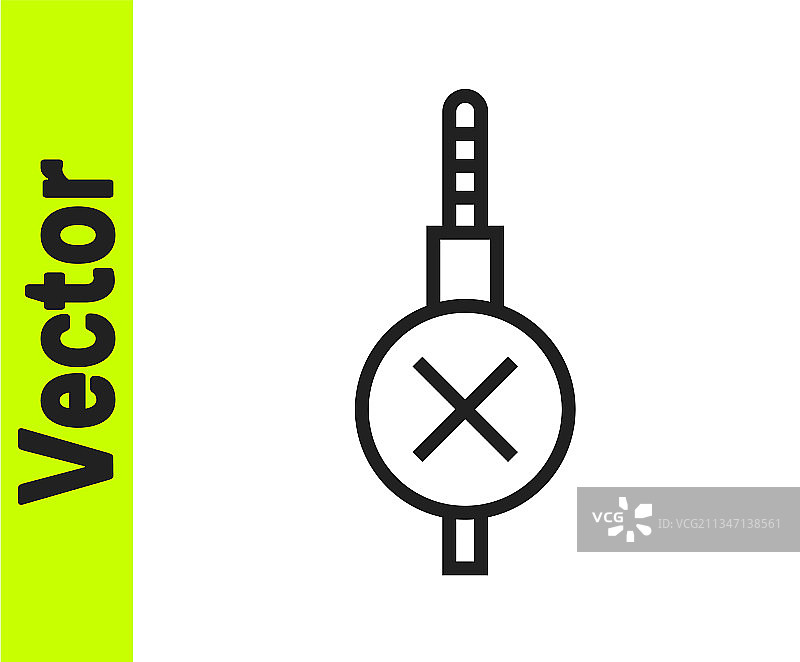 白色背景上的黑色无线耳机孔图标图片素材