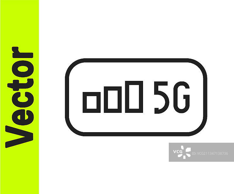 5G无线网络WiFi黑色线条图标图片素材