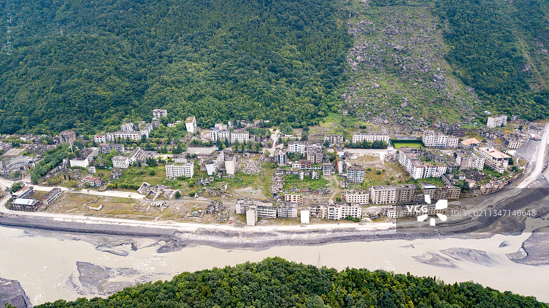 北川老县城地震遗址图片素材