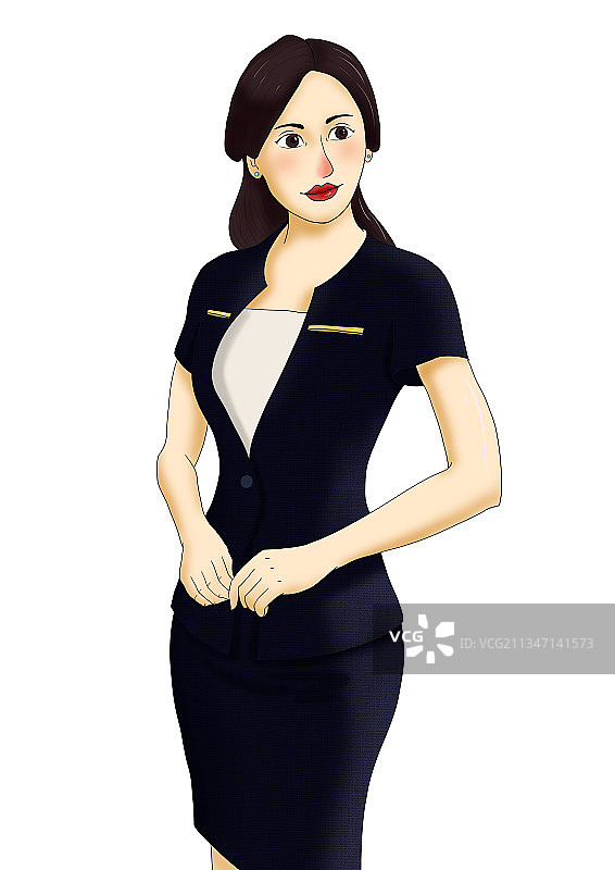 一个服务的礼仪小姐图片素材