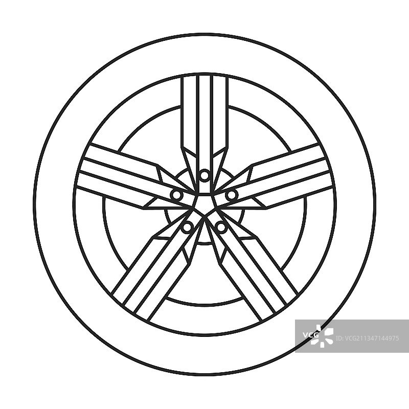 车轮汽车轮廓图标图片素材