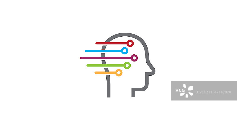 创意人脑彩色电线科技图片素材