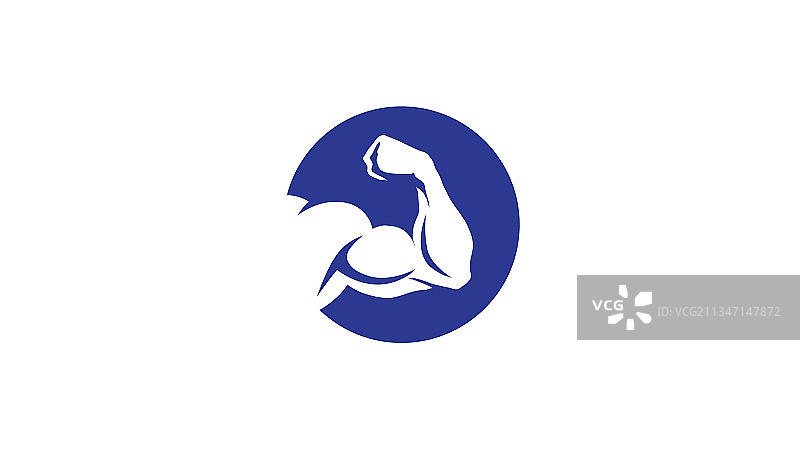 创意健美肱二头肌标志符号图片素材