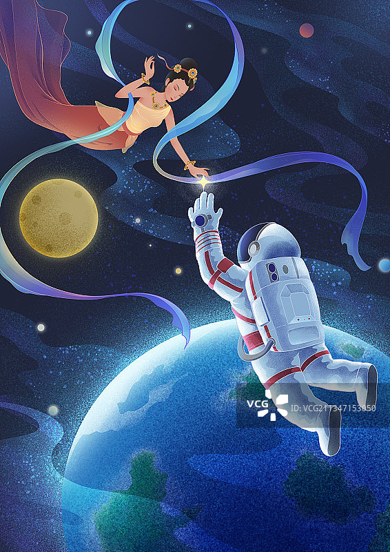 宇航员飞天图片素材