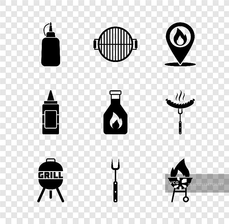 烧烤架芥末瓶位置图片素材