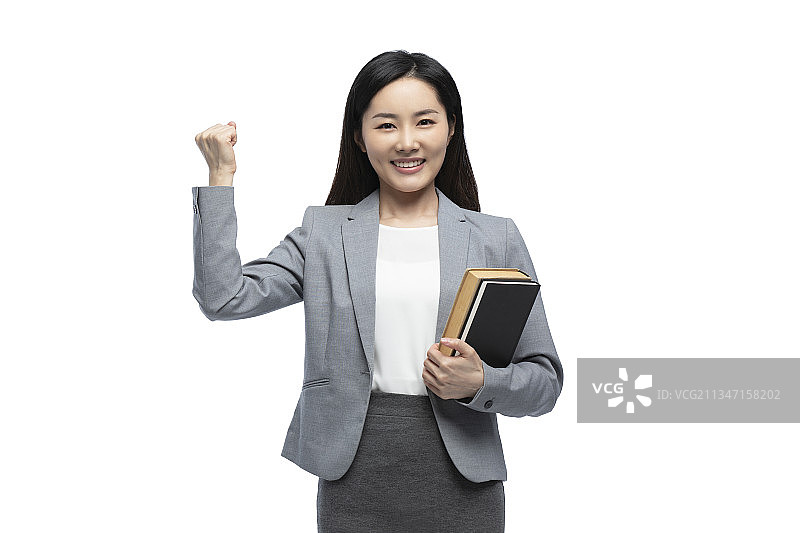 女教师做加油鼓励手势图片素材