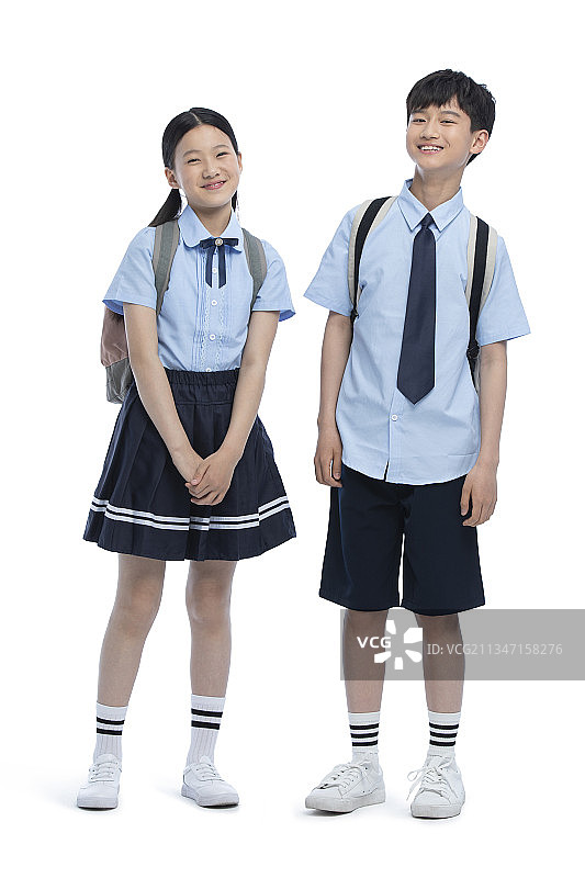 快乐的两个学生图片素材
