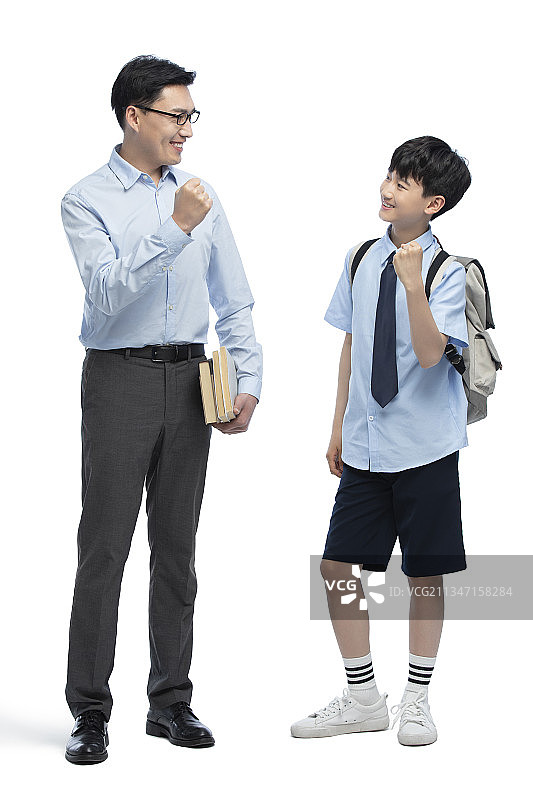 快乐的师生一起加油图片素材