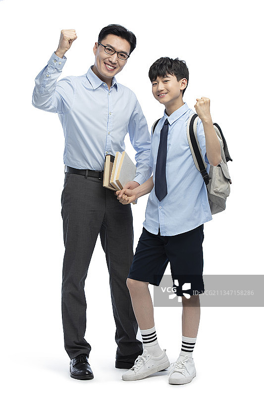 快乐的师生一起加油图片素材