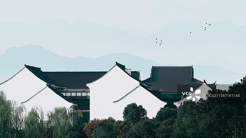 水墨乡村图片素材