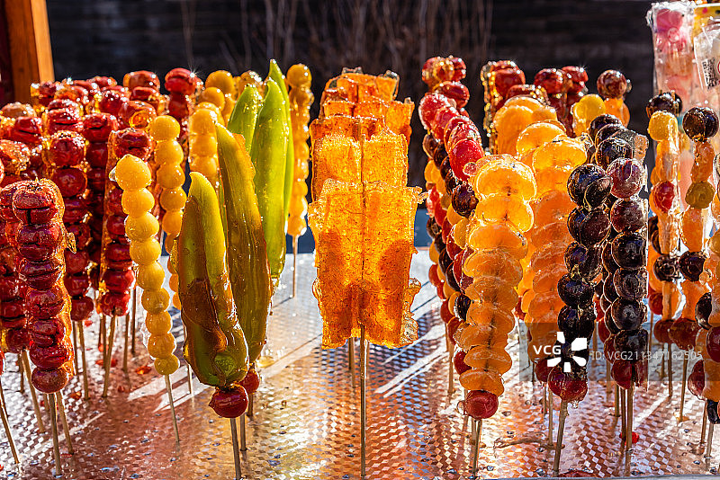 中国传统小吃冰糖葫芦特写图片素材