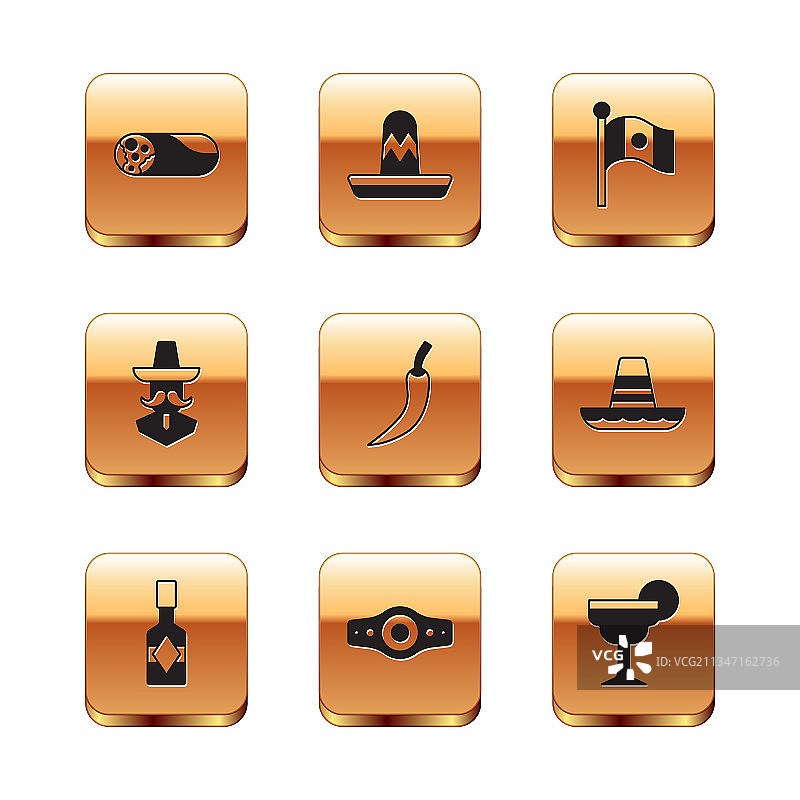 墨西哥卷饼、辣椒酱与摔跤冠军腰带图片素材