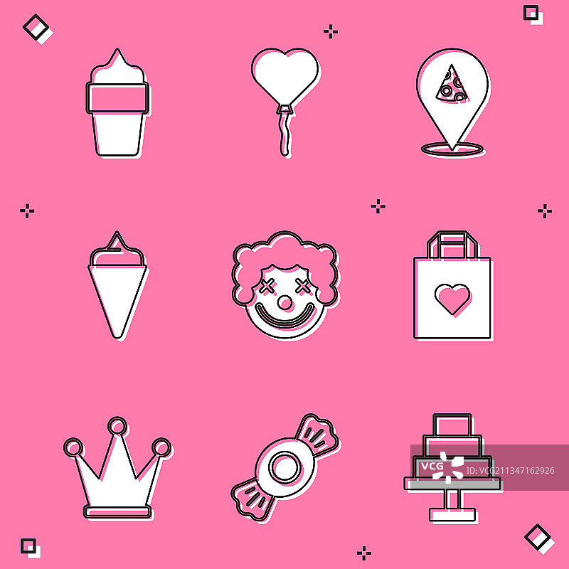 蛋卷冰淇淋、气球图片素材