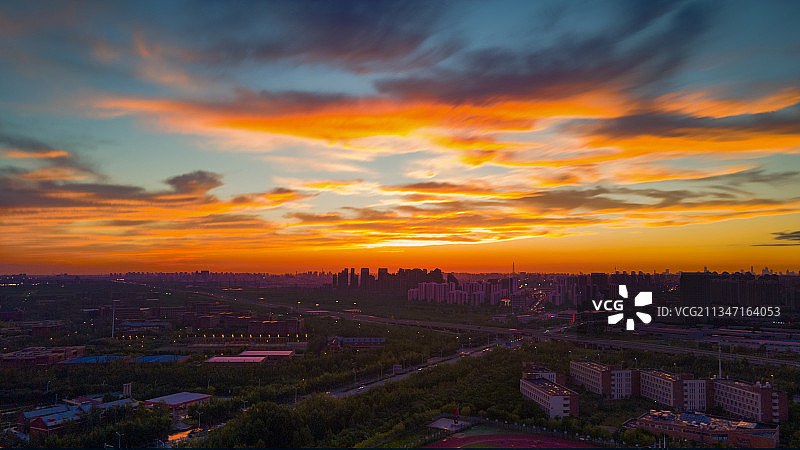 津南晚霞图片素材