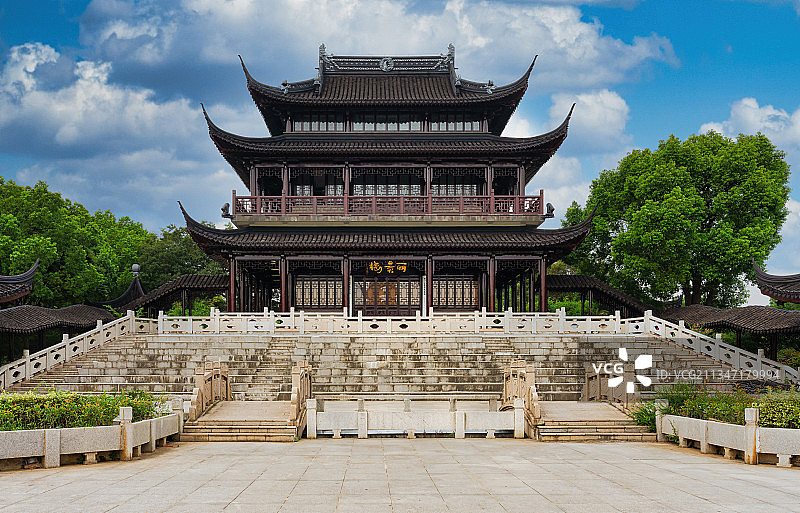 盘门景区丽景楼图片素材