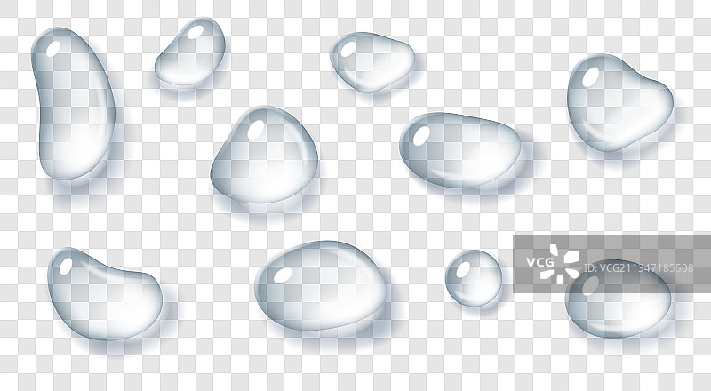 逼真纯净的透明水滴图片素材