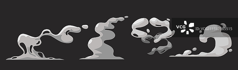 卡通烟雾云白色香气或有毒图片素材