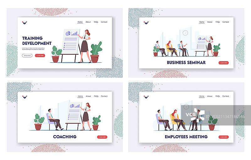 商务研讨会落地页模板集图片素材