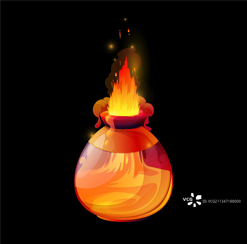 火焰药剂瓶游戏界面图片素材