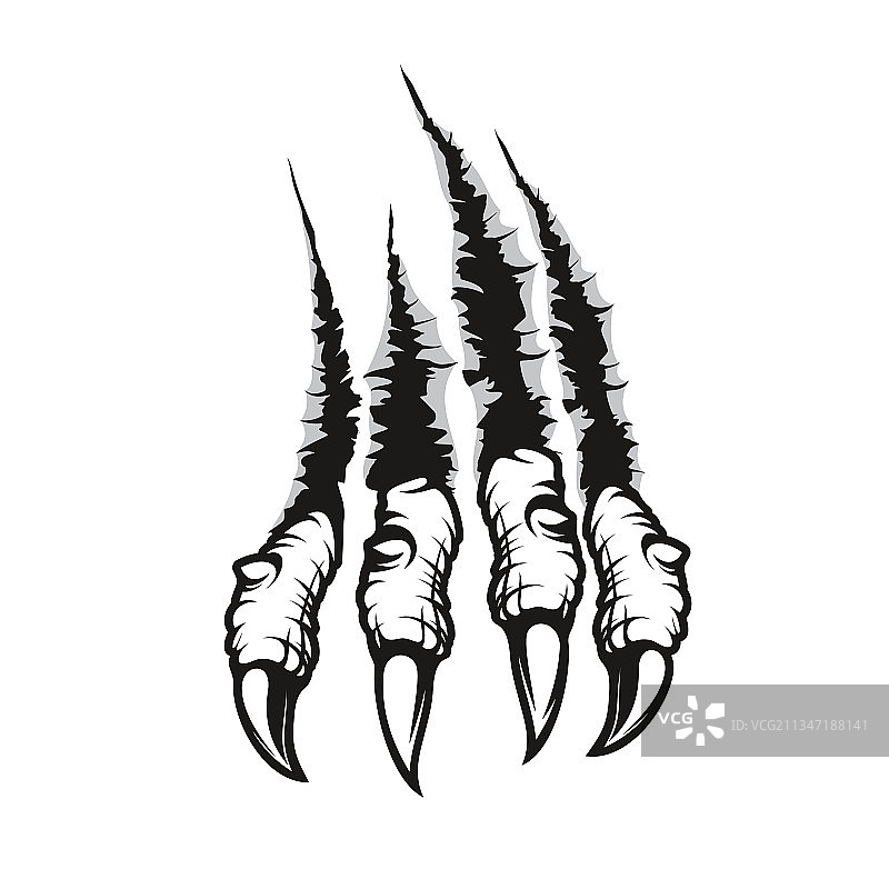 龙爪痕迹怪物手指图片素材