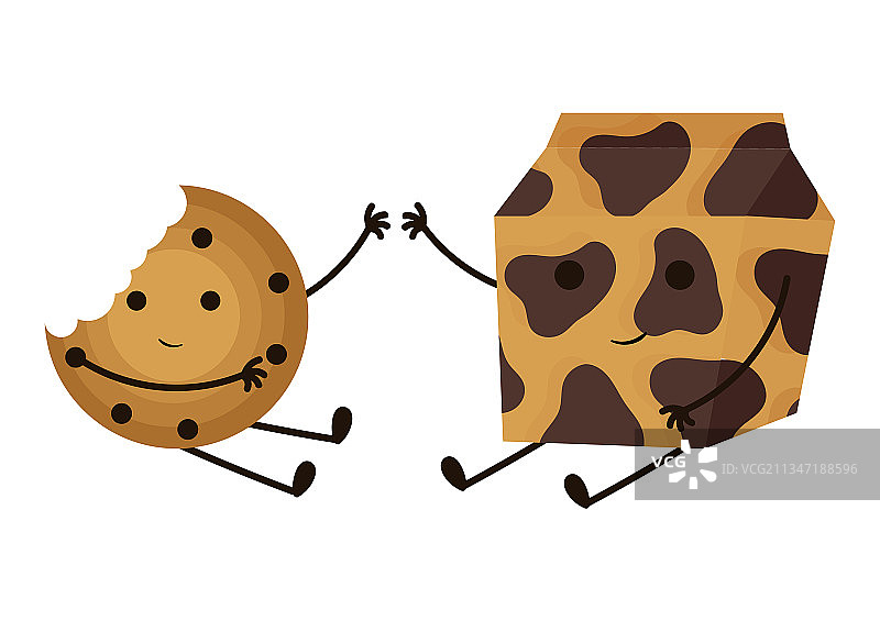 曲奇饼干和牛奶盒图片素材