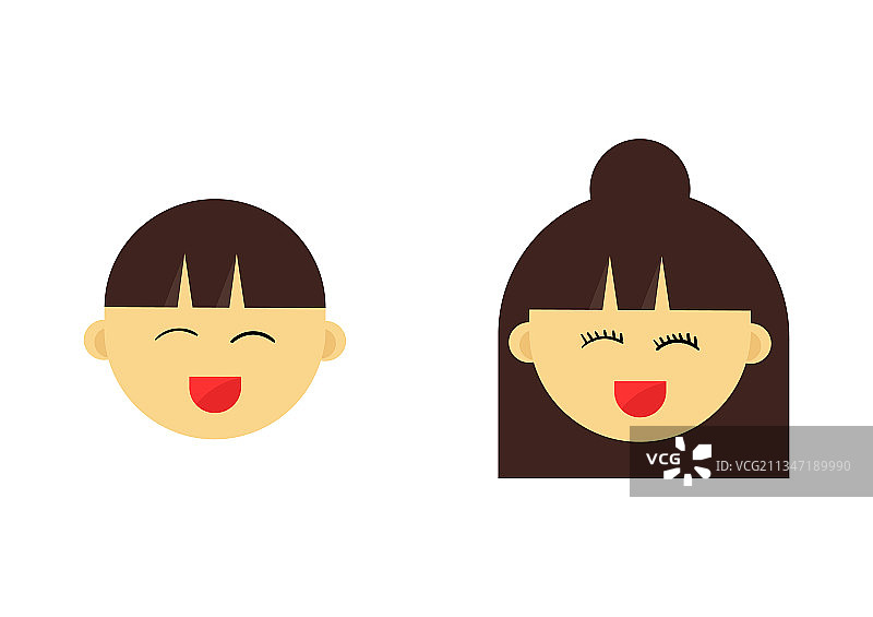 男孩和女孩面部角色2图片素材